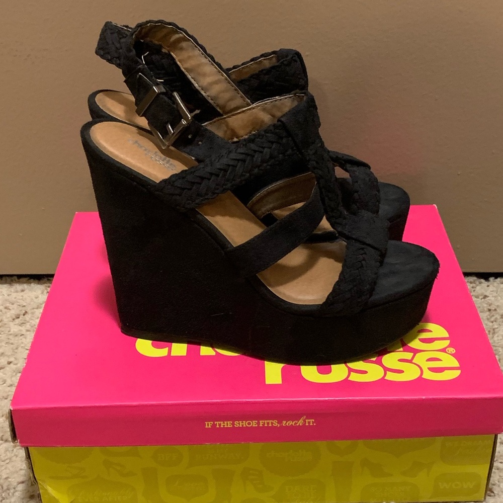 Black Suede Wedges